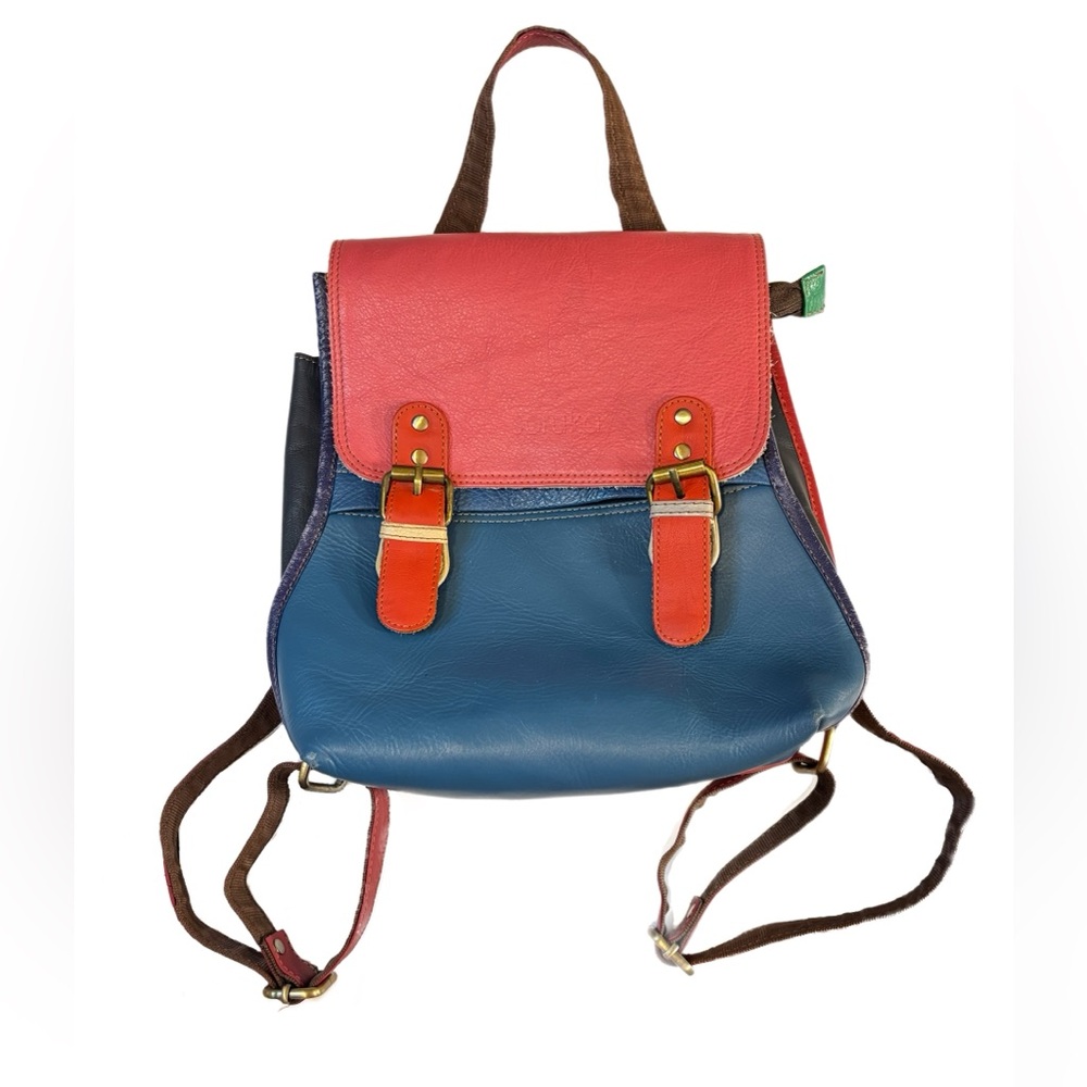Soruka multicolor recycled leather backpack/ crossbody purse